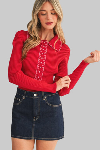 Trina Red/Pink Sweater