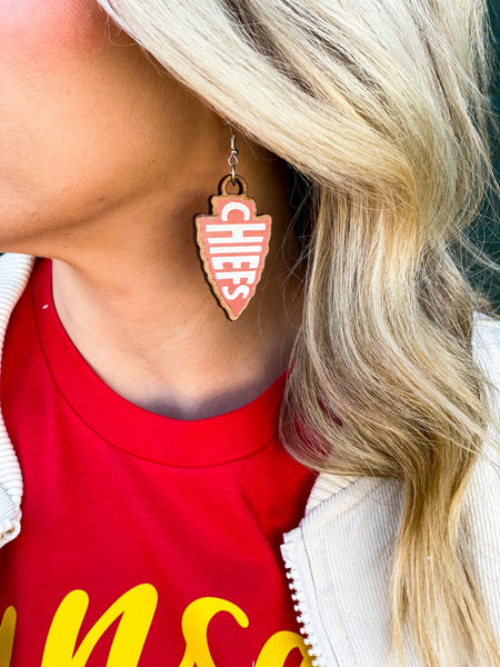 Tanner Chiefs Earrings - Shop Pink Suitcase