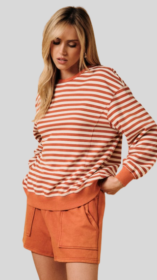 Jill Ginger Stripe Pullover