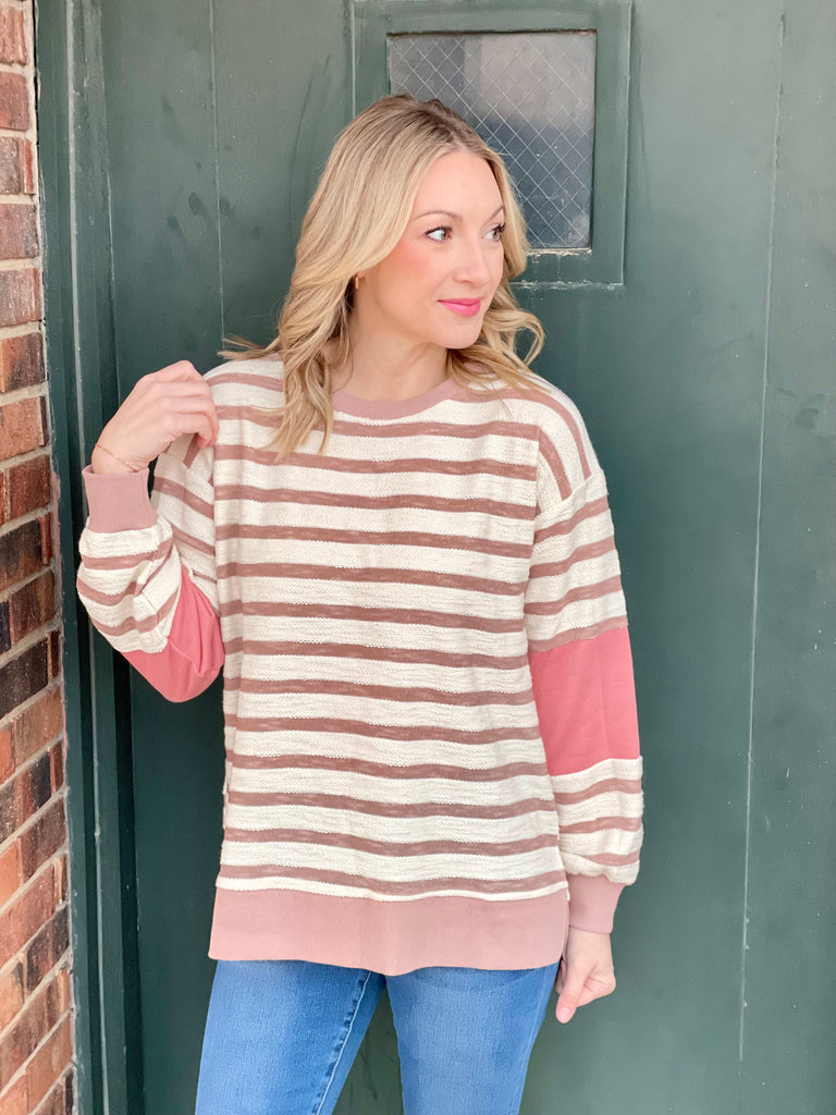 Aurora Mauve Stripe Pullover