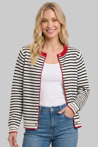 Naomi Red Stripe Cardigan