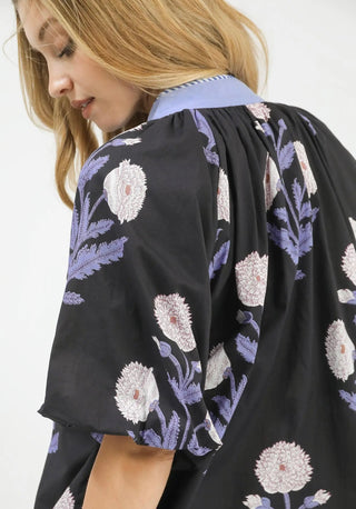 Monica Black Print Top