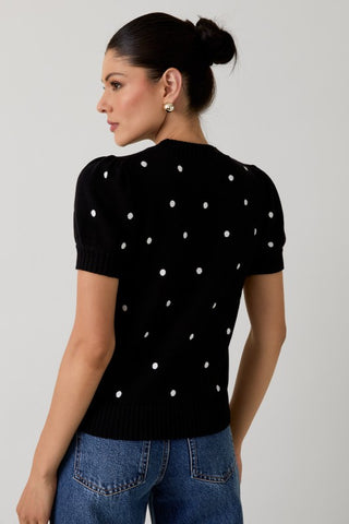 Violet Black Polka Dot Sweater
