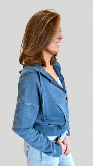 Zoey Blue Mineral Wash Jacket