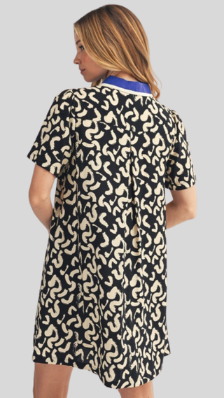 Jane Abstract Print Shift Dress
