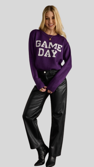 Kimmi Purple Game Day Sweater