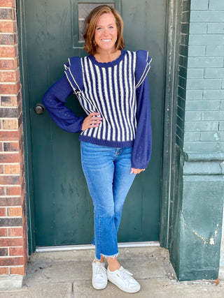 Tina Navy/White Stripe Sweater