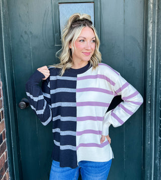 Stephanie Orchid/Slate Sweater