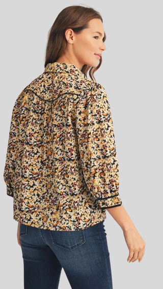Hallie Mustard Floral Top