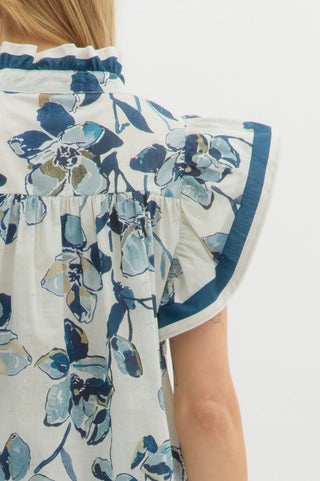 Eve Navy Print Top