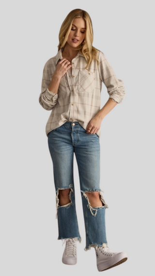 Elise Tan Plaid Button Up