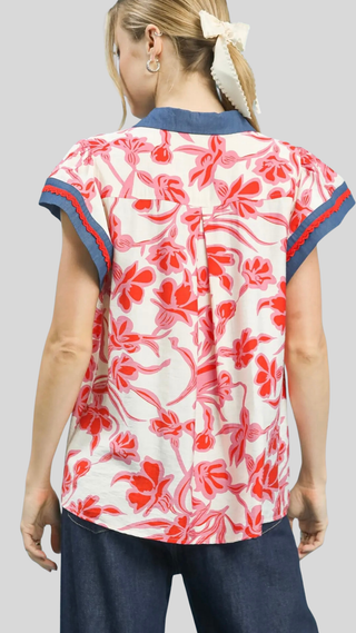Maria Pink Print Top