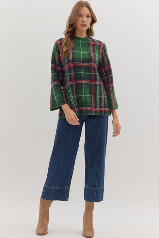 Nila Green Plaid Sweater