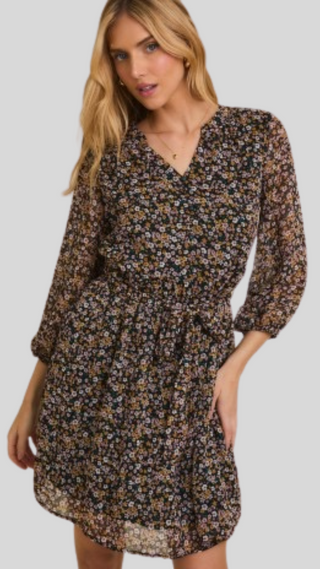 Aria Black Floral Dress
