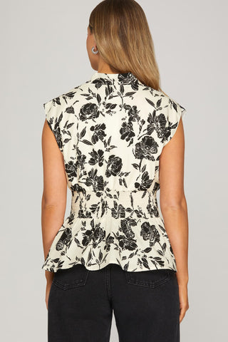 Kristy Ivory Print Top