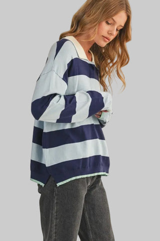 Amy Blue/Navy Stripe Sweater