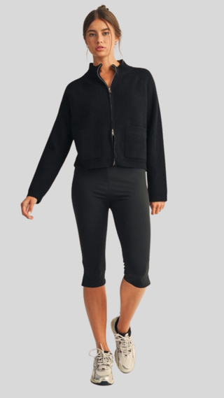 Julissa Black Zip Sweater