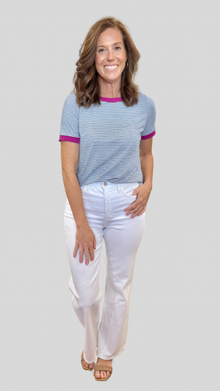 Alena Royal Stripe Top