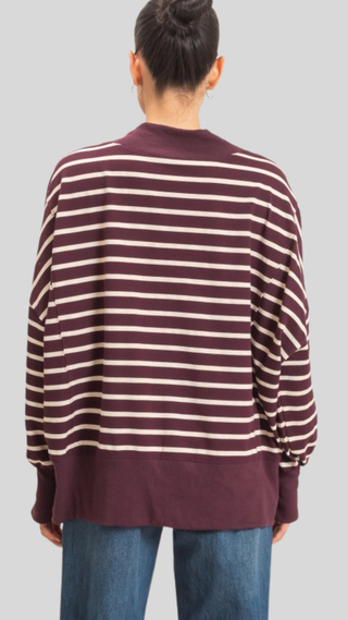 Emerson Burgundy Stripe Pullover