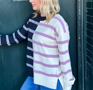 Stephanie Orchid/Slate Sweater