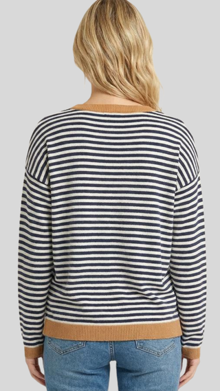 Olivia Navy/Camel Stripe Sweater