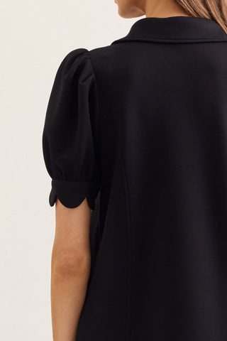Zinnia Black Zip Dress