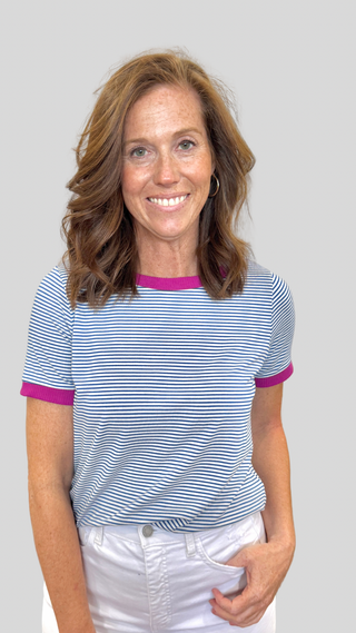 Alena Royal Stripe Top