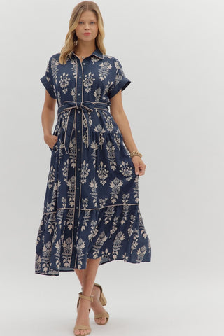 Madden Navy Print Dress