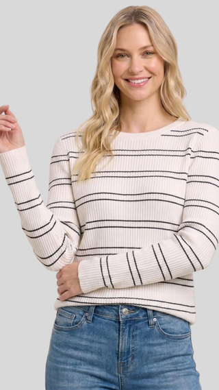 Marty Ivory/Black Striped Sweater