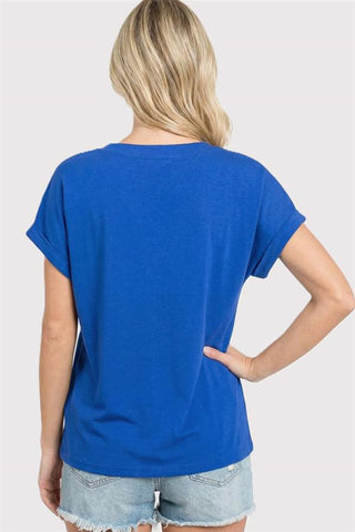 Tori Royal Button Henley Top