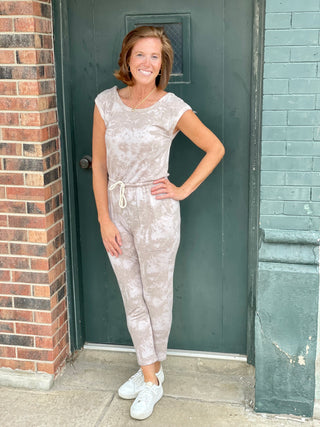 Aviana Taupe Tie Dye Jumpsuit