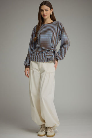 Margie Blue/Brown Stripe Top