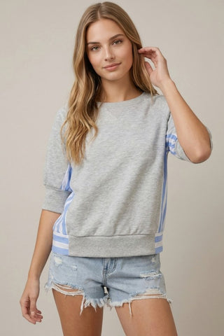 Kama Lt Grey Contrast Sweatshirt