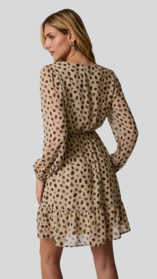 Veronica Taupe Dot Dress