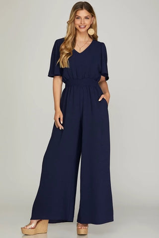 Alexa Navy Jumpsuit