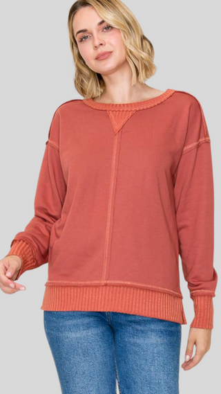 Zuri Rust Pullover