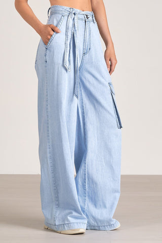 Crystal Chambray Wide Leg Pant