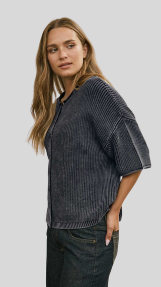 Kristi Navy Washed Cardigan