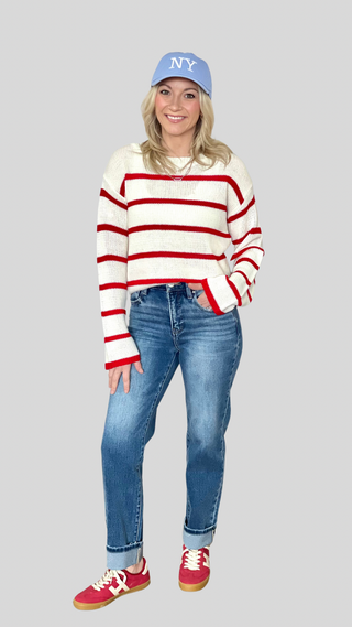 Lucia Ivovy/Red Stripe Sweater