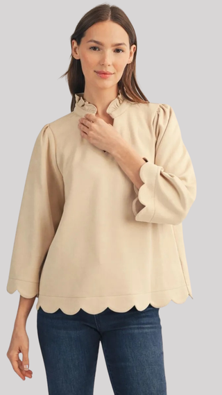 Christa Champagne Faux Suede Top