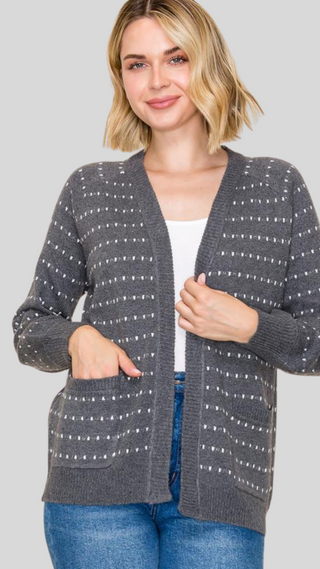 Celeste Charcoal Dot Cardigan