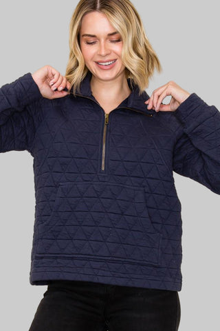 Jordan Navy Quilted Pullover