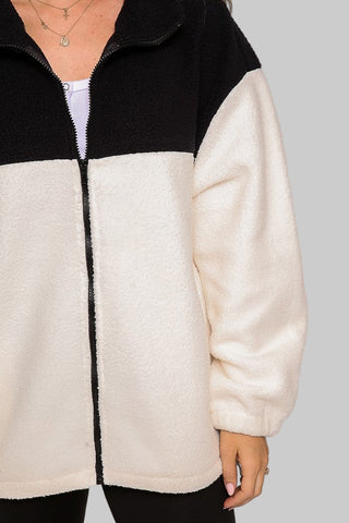 Dolly Black/Cream Sherpa Jacket