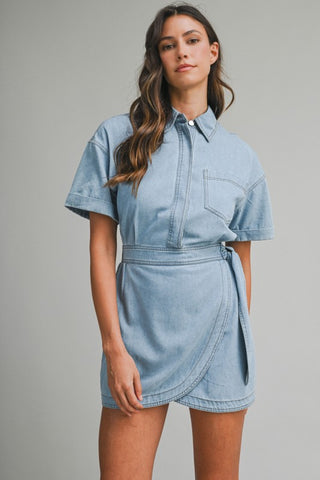 Cora Denim Wrap Dress