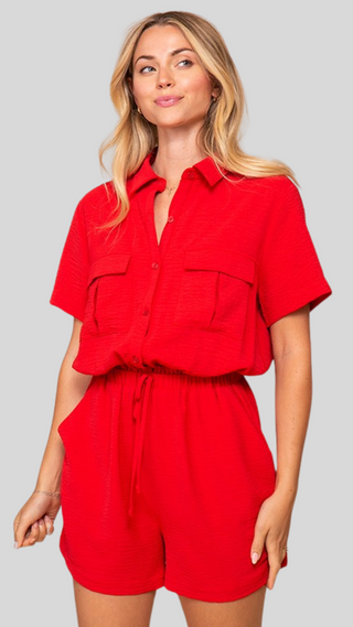 Amber Red Romper