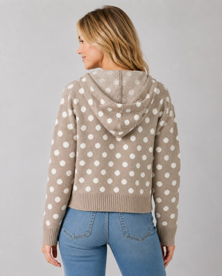 Matilda Taupe Dot Cardigan