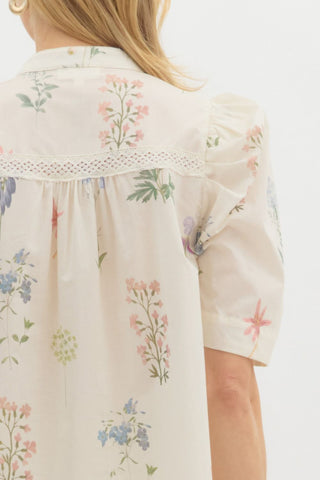 Bailee Cream Print Top