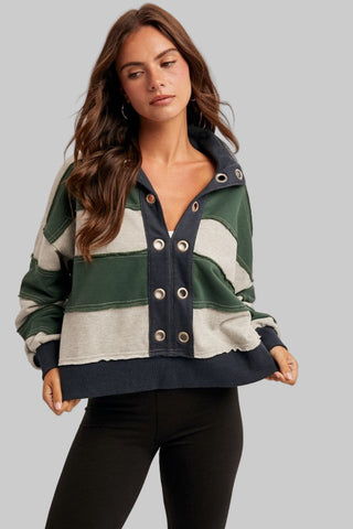 Elowyn Navy Stripe Pullover