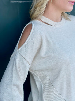 Ella Champagne Cut Out Sweater