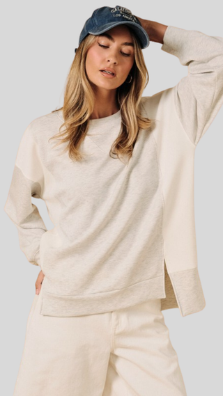 Jolie Grey Colorblock Top